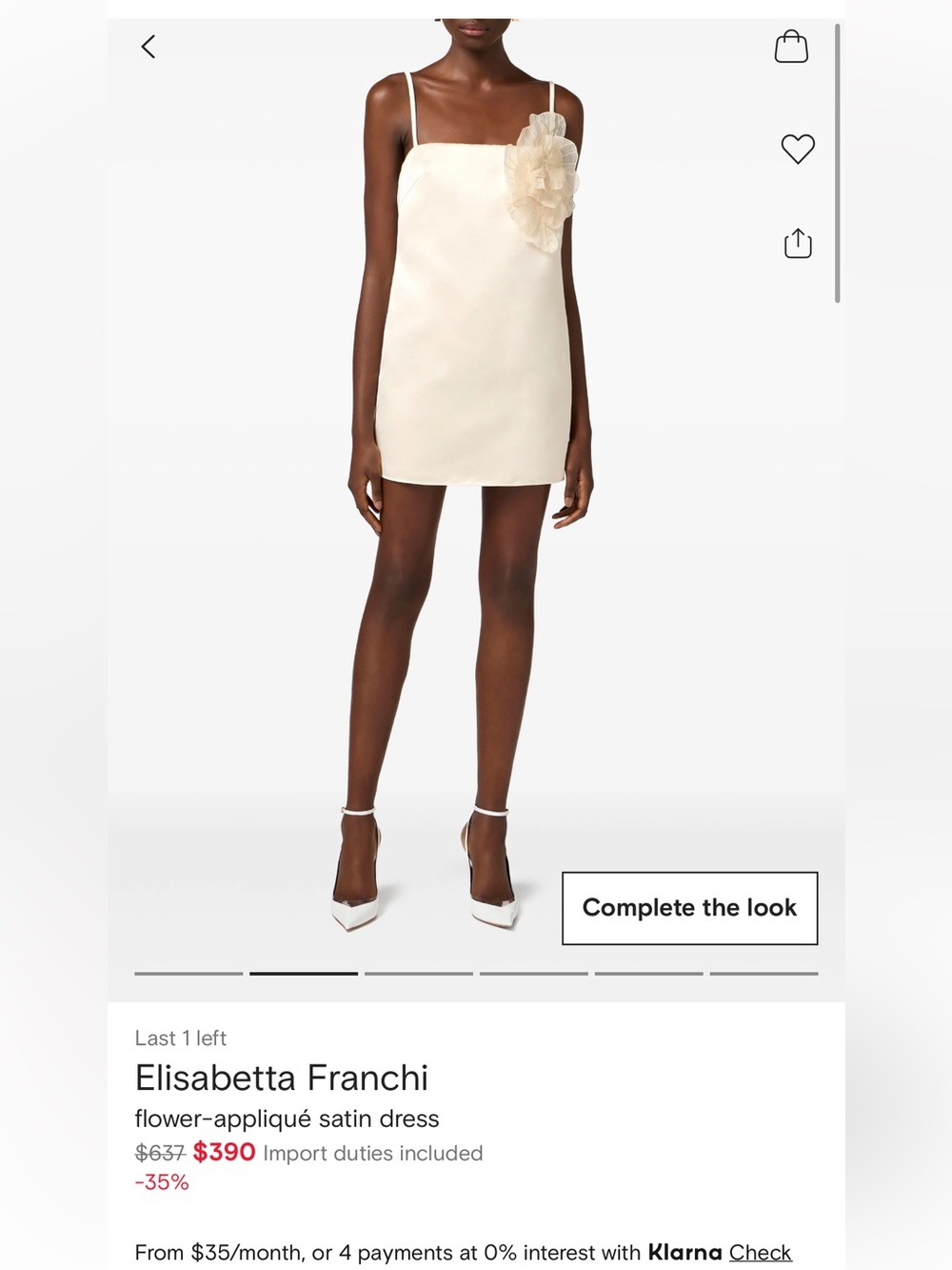 Elisabetta Franchi flower-appliqué satin dress